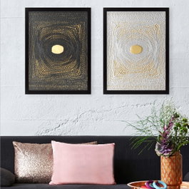 Wallity Cuadro Decorativo Enmarcado SET_035 Multicolor (2 Piezas)